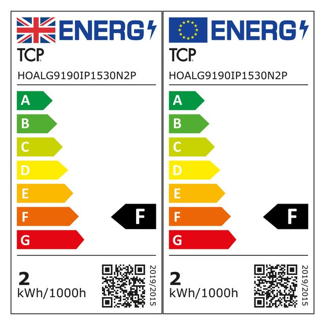 TCP G9 LED bulbs warm white 2-pack (British brand)