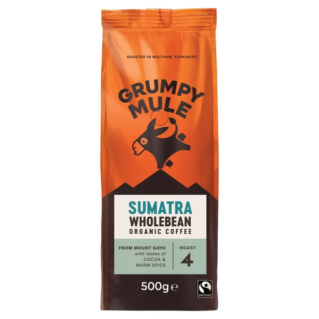 Grumpy Mule Organic Sumatra coffee beans 500g, UK version