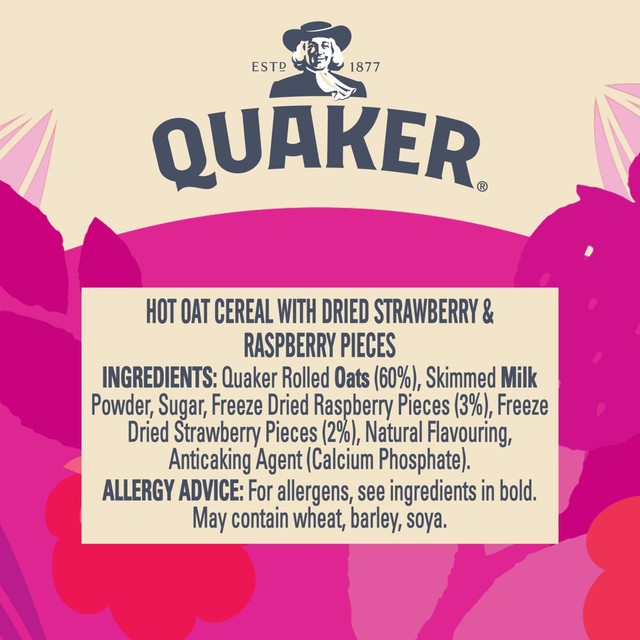 Quaker Porridge Pot Summer Berries 58g, imported from the UK