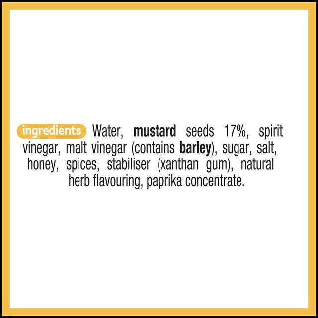 Heinz American Style Yellow Mustard Mild 400ml, UK version