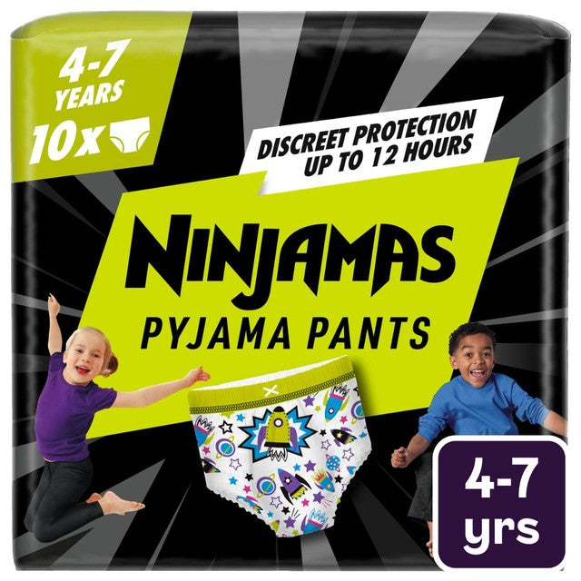 Pampers Ninjamas Pyjama Pants Boys 10 Pack, imported from the UK
