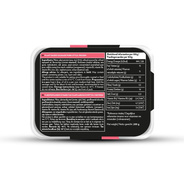 Redefine Meat Plant Based Bratwurst 2 x 100g, imported from the UK