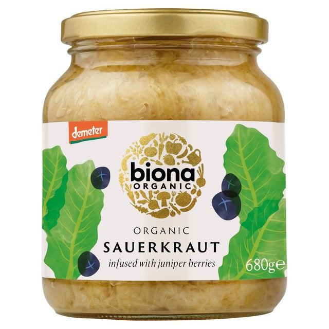 Biona Organic Sauerkraut with Juniper Berries 680g - British product