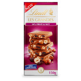 Lindt fruit and nut milk chocolate bar 150g, UK version