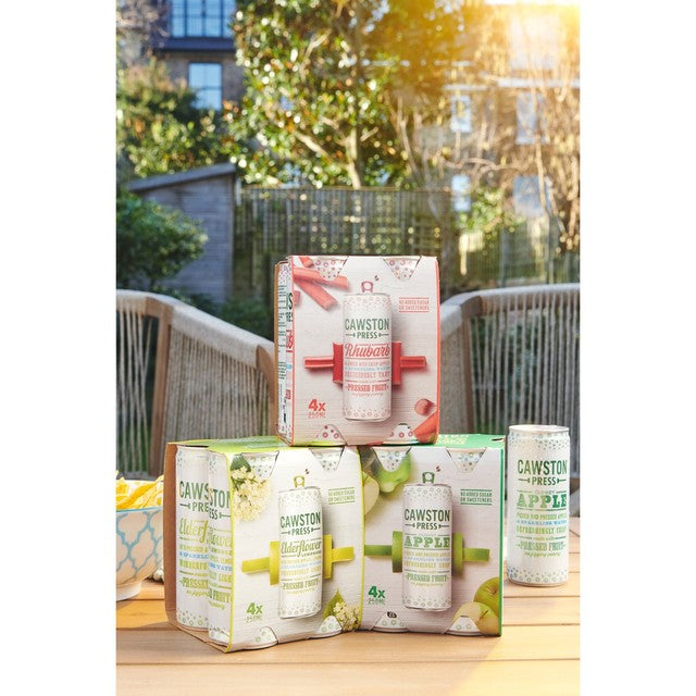 Cawston Press Sparkling Rhubarb drink 4x250ml cans - British product