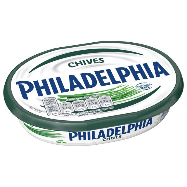 Philadelphia chives cream cheese 165g, imported from the UK