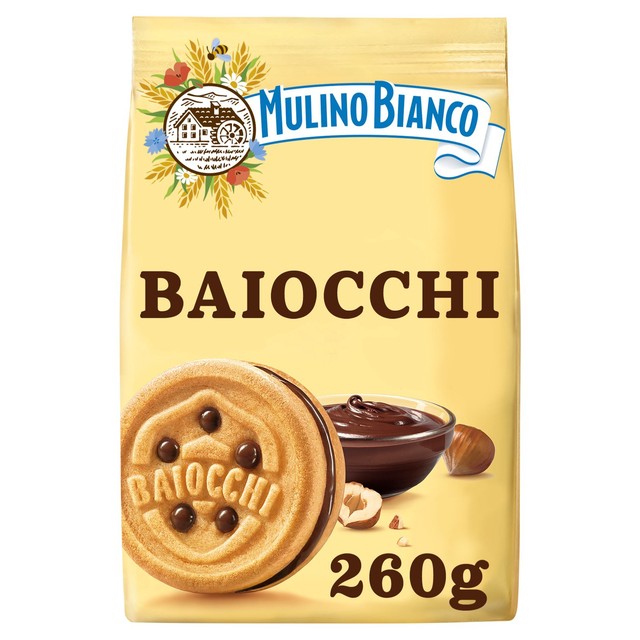 Barilla Baiocchi hazelnut cocoa biscuits 260g, imported from the UK
