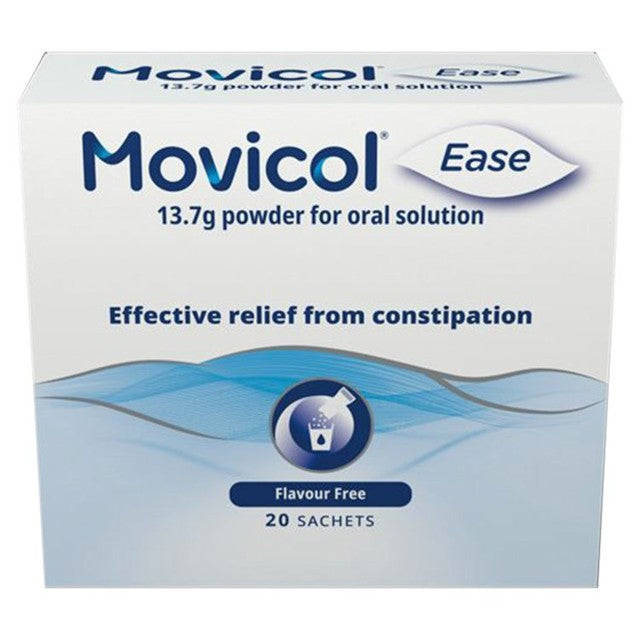 Movicol Ease Plain laxative powder 13.7g sachets, imported from the UK