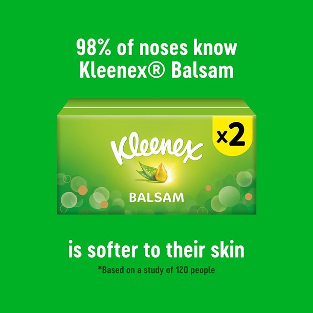 Kleenex Balsam Facial Tissues Twin Box, UK version