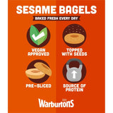 Warburtons Sesame Bagels 5 Pack (British brand)