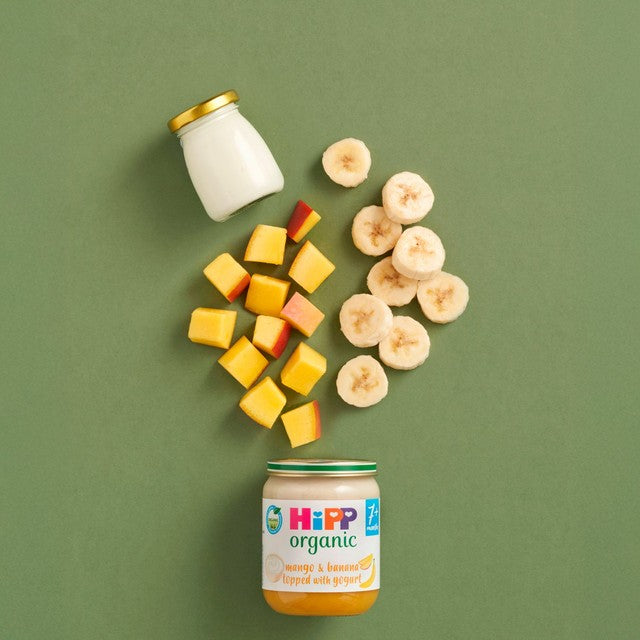 HiPP Organic mango banana baby food jar 160g, UK version