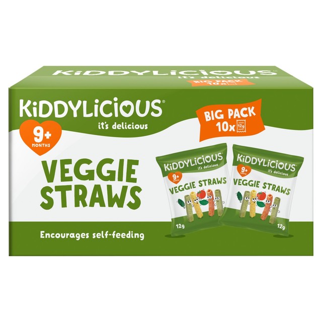 Kiddylicious veggie straws baby snacks 10 x 12g, UK version