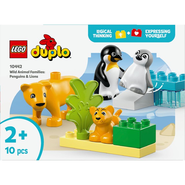 LEGO DUPLO animal toy set Penguins & Lions 10 pieces, UK version