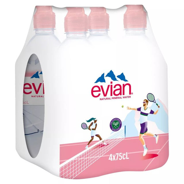 Evian still mineral water 4 x 750ml - British product
