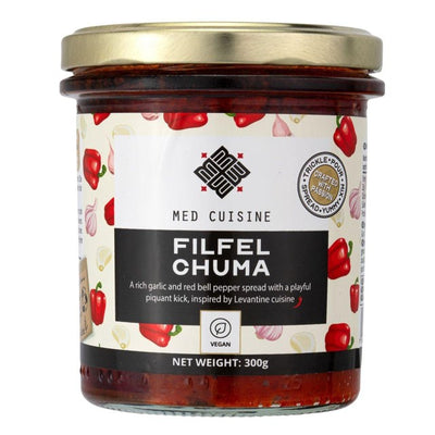 Med Cuisine Filfel Chuma Roasted Red Peppers Garlic and Spices Spread 300g