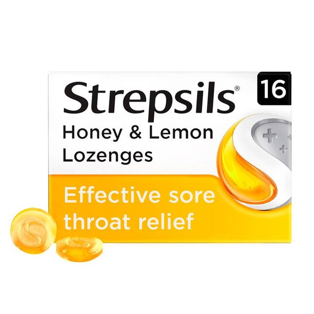 Strepsils Honey & Lemon Lozenges 16 per pack (British brand)