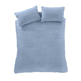 Catherine Lansfield blue seersucker double duvet set - British product