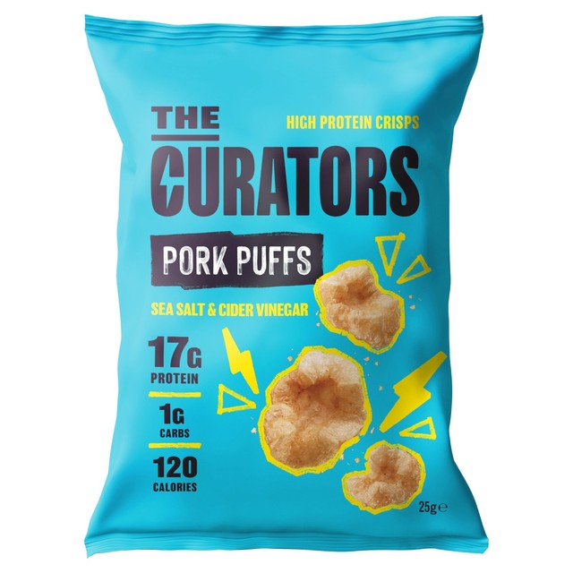 The Curators Salt & Vinegar Pork Puffs 25g (British brand)