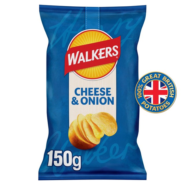 Walkers Cheese & Onion crisps 150g (British brand)