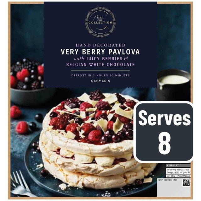 M&S very berry pavlova frozen dessert 670g, imported from the UK