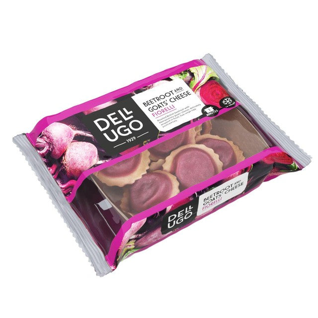 Dell' Ugo beetroot and goats' cheese fiorelli filled pasta 250g - British product