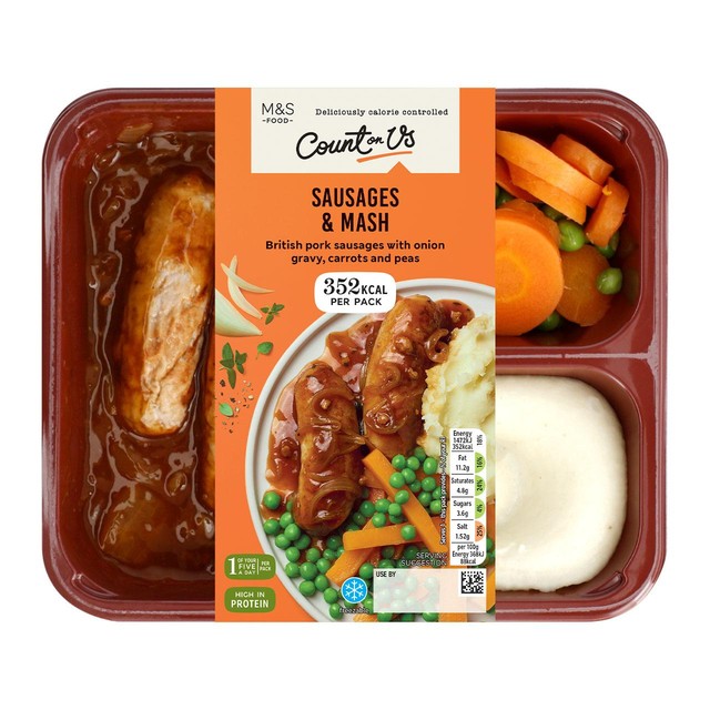 M&S Sausage and Mash meal 400g, imported from the UK.