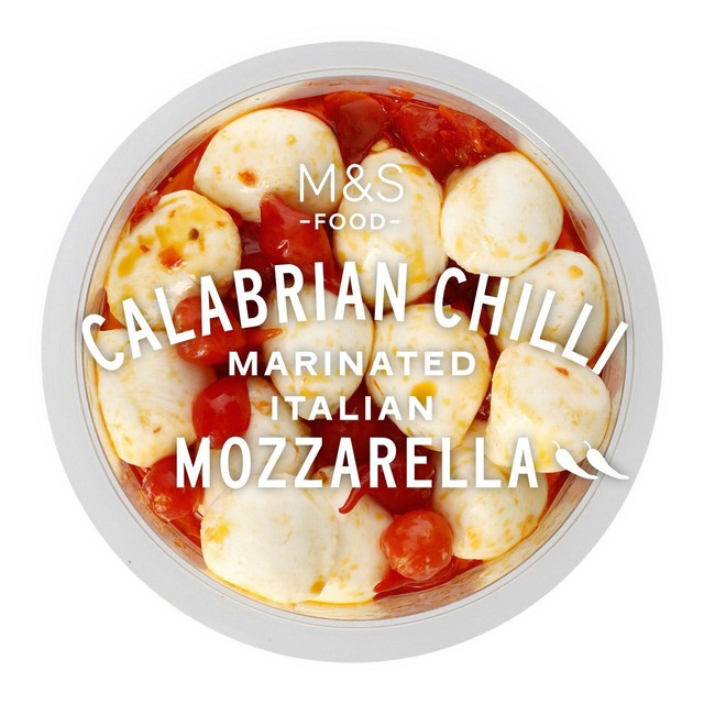 M&S Calabrian chilli mozzarella cheese balls 160g, imported from the UK