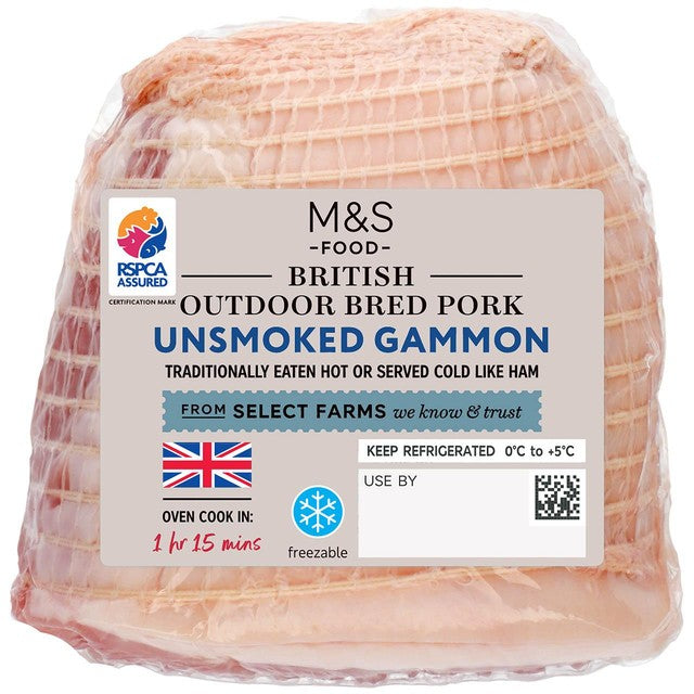 M&S Unsmoked Gammon Joint 750g, imported from the UK