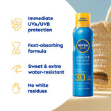 Nivea Sun Protect & Dry Touch SPF 30 Mist sunscreen spray 200ml, imported from the UK