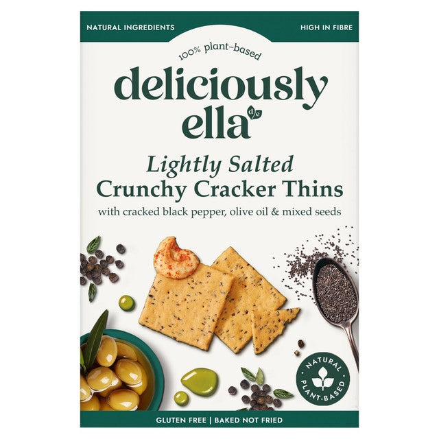 Deliciously Ella Lightly Salted Cracker Thins 100g - British product