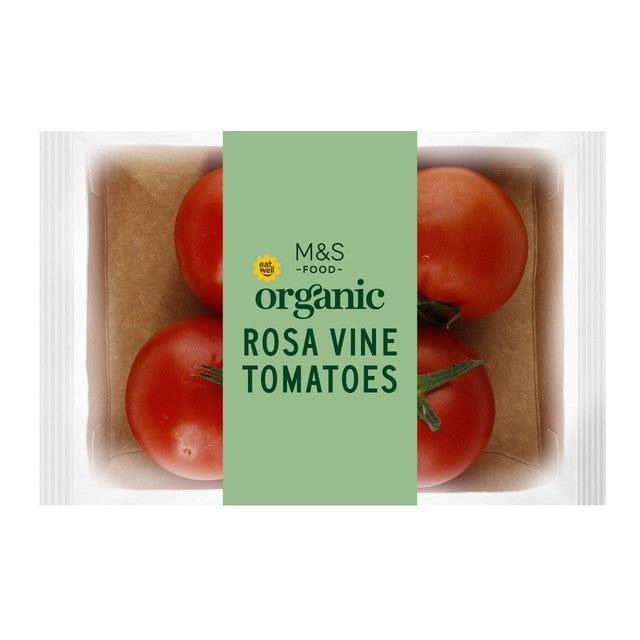 M&S Organic Roma tomatoes 375g, imported from the UK
