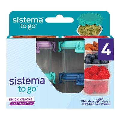 Sistema Knick Knack Pack Mini To Go Snack Containers 4-Pack