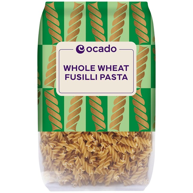 Ocado whole wheat fusilli pasta 500g, imported from the UK