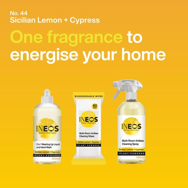 INEOS Antibac Multi-Room Wipes Sicilian Lemon and Cypress 60 per pack, UK version