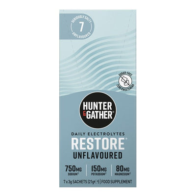 Hunter & Gather Restore Electrolytes Unflavoured Electrolyte Supplement 7 x 3g Sachets