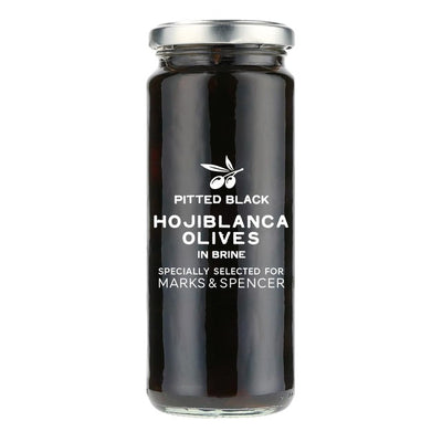 M&S Pitted Black Hojiblanca Olives in Brine 340g