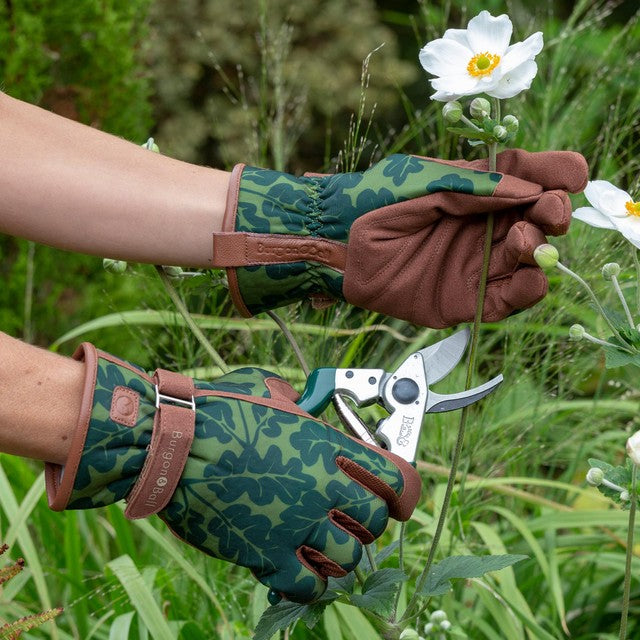 Burgon & Ball Oak Leaf Moss gardening gloves M/L - British product