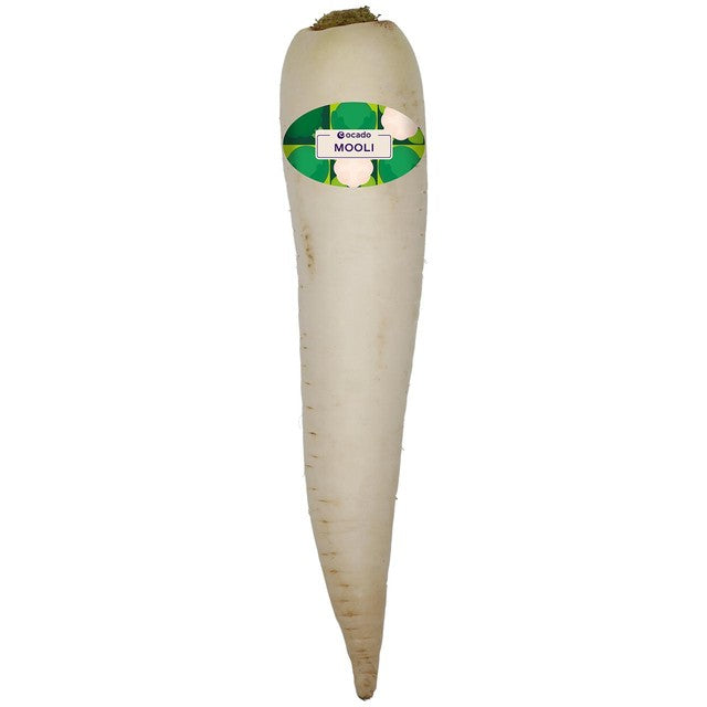 Ocado Mooli root vegetable 26cm, imported from the UK