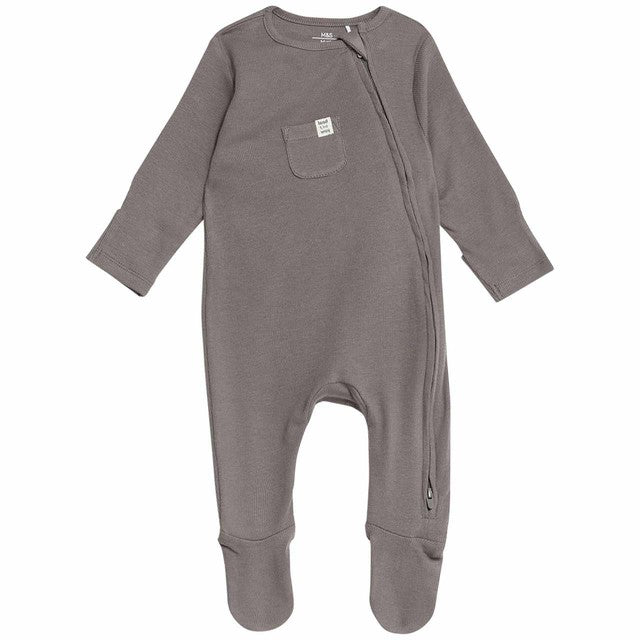 M&S Sleepsuits Striped Plain 0-3 Months, imported from the UK
