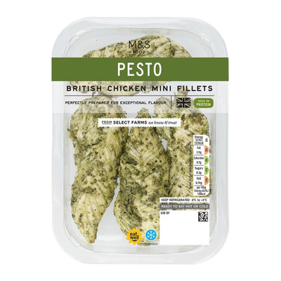 M&S Pesto Kylling Mini Fileter Kokt Kylling 165g