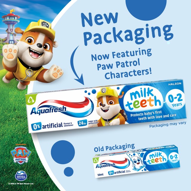 Aquafresh Paw Patrol Milk Teeth Toothpaste 50ml - British product