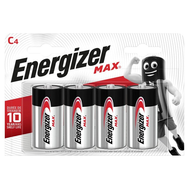 Energizer C alkaline batteries 4-pack - British product