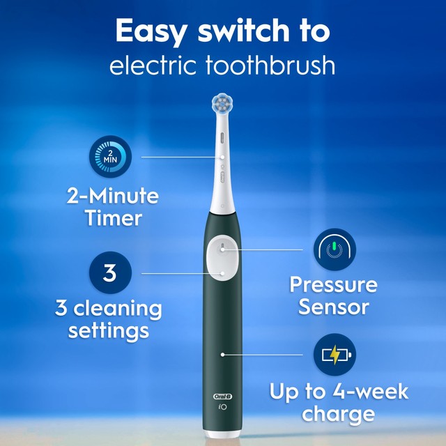 Oral-B iO2 forest green electric toothbrush imported from the UK