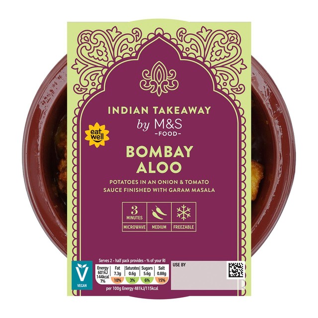 M&S Bombay Aloo side dish 250g, imported from the UK