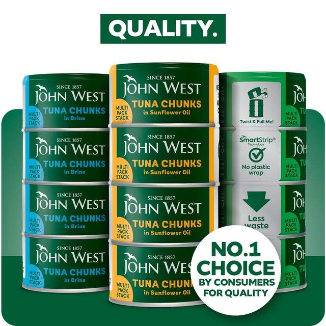 John West tuna chunks in sunflower oil 4 x 125g, UK version
