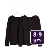 M&S unisex black thermal tops 8-9 years, imported from the UK