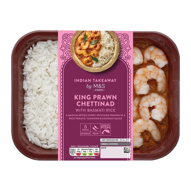 M&S King Prawn Chettinad Curry ready meal 400g, UK version