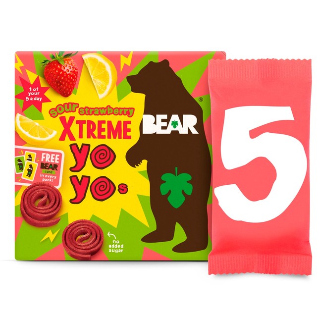 Bear Yoyos strawberry apple fruit rolls 100g - British product
