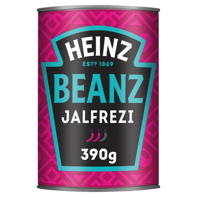 Heinz baked beans Jalfrezi 390g can, UK version