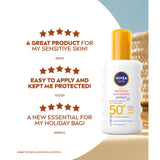 Nivea Sensitive Sun Lotion Spray SPF 50+ 200ml, imported from the UK